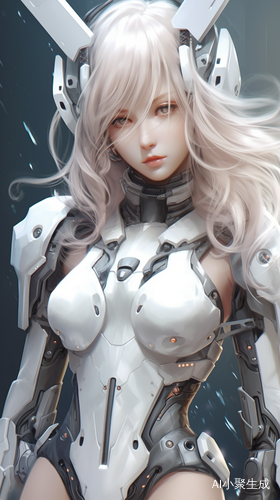 未来风格的完美比例身体，流线型机甲少女