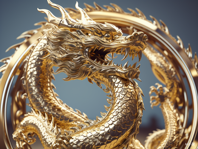 Chinese Golden Dragon: Bright and Detailed Octane Rendering