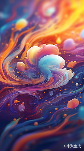 Vibrant 3D Swirls: Cosmic Landscapes and Surreal Details