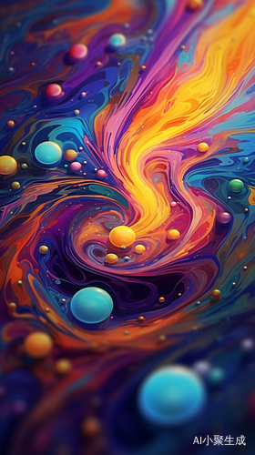 Vibrant 3D Swirls: Cosmic Landscapes and Surreal Details