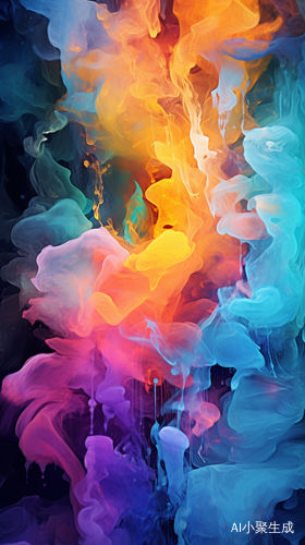 炫彩抽象装饰画，立体感水晶质感，线条状发光