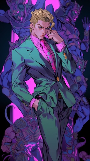 in style of JoJo's Bizarre Adventure,kira yoshikage