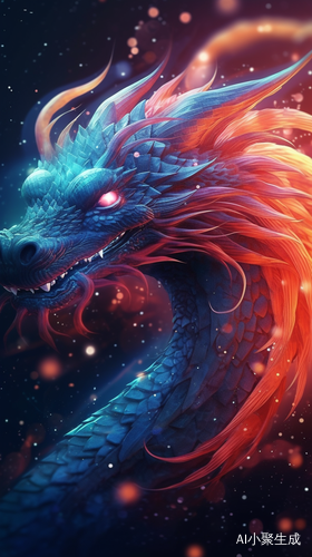神秘的现实主义：龙的图像与五彩光粒子