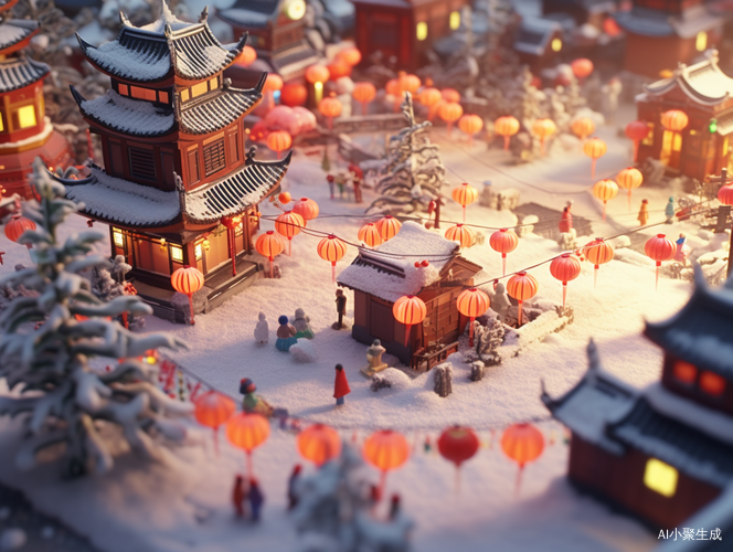 超高清3D细节描绘中国新年景观
