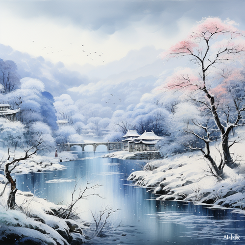 霜雪绘就水墨画 饶河美景如仙境