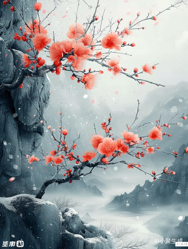 绽放的红梅