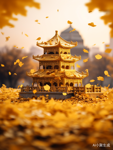神景深超真实银杏叶背景的64K全景摄影