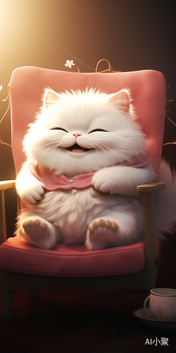 Charming and Enjoyable Chubby White Cat in Zbrush Style