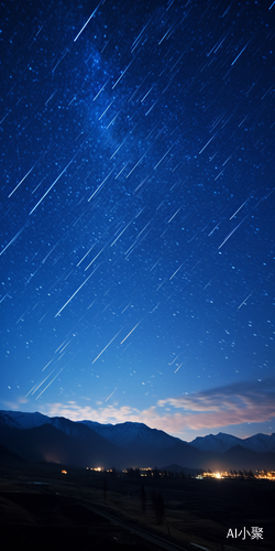 Breathtaking Meteor Shower in the Night Sky