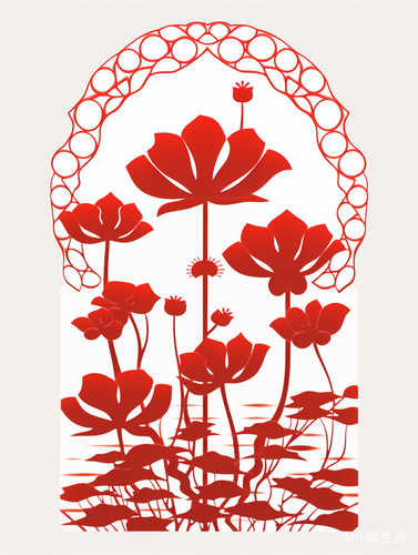 中国剪纸-极简窗花矢量剪影