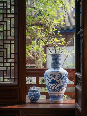 Dreamlike Blue and White Porcelain Vases: Time Travel to Ancient China