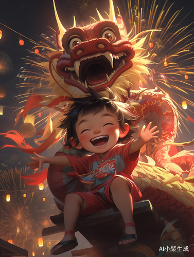 Chinese Dragon Dance: Boy and Fireworks in HD