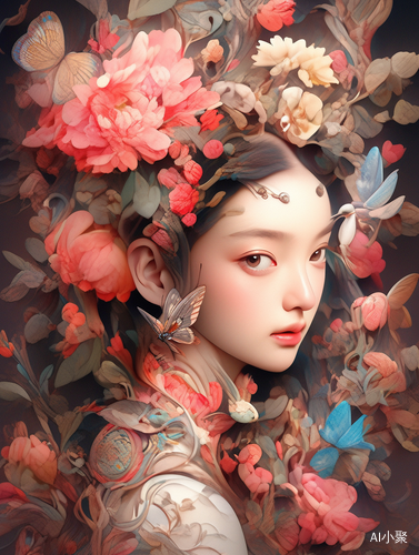 Colourful Chinese Girl: Fanciful Surrealism with Realistic and Fantastical Elements