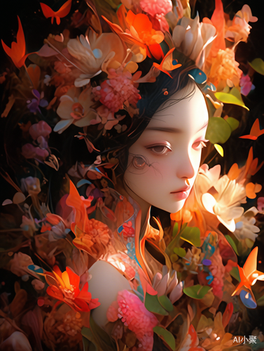 Colourful Chinese Girl: Fanciful Surrealism with Realistic and Fantastical Elements