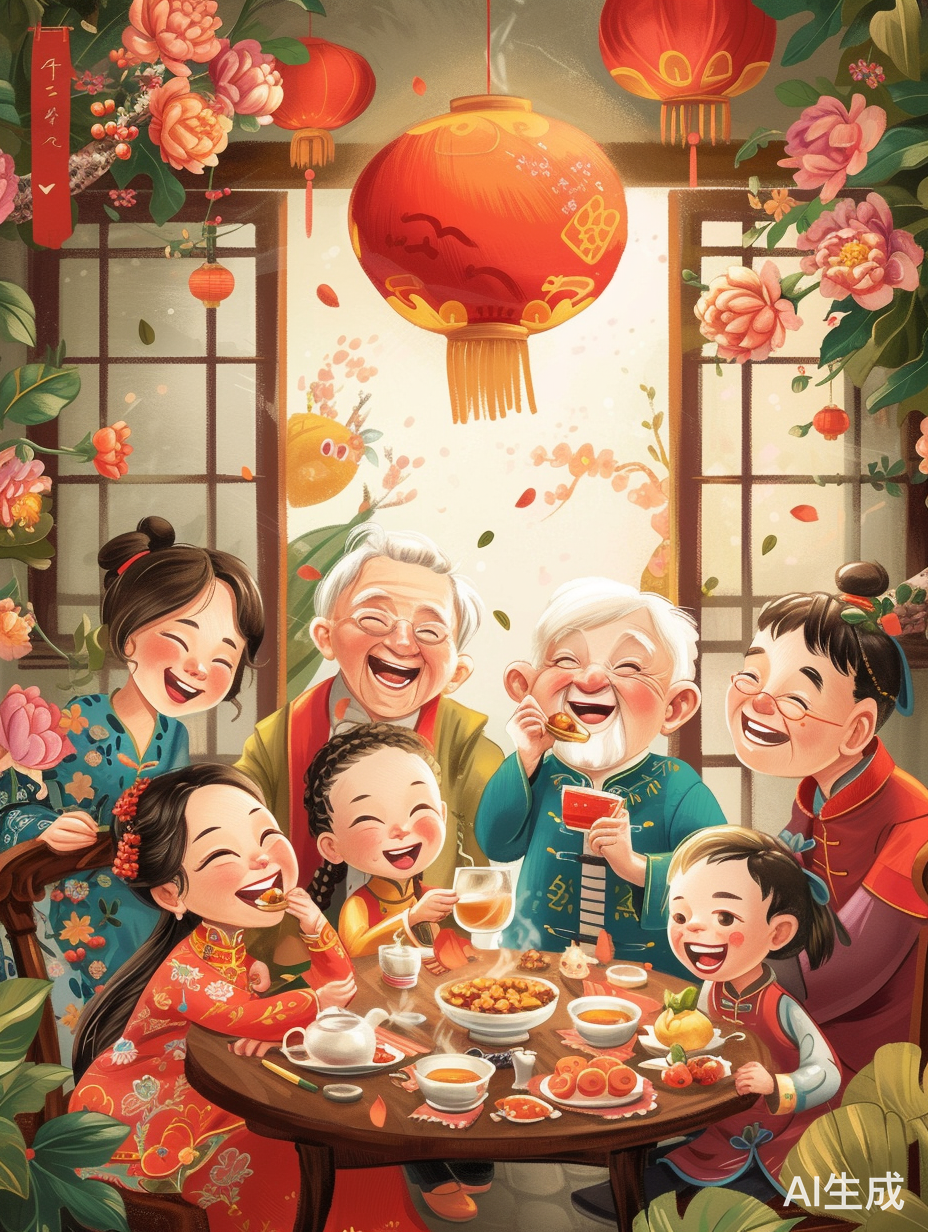 欢笑团聚，幸福共享