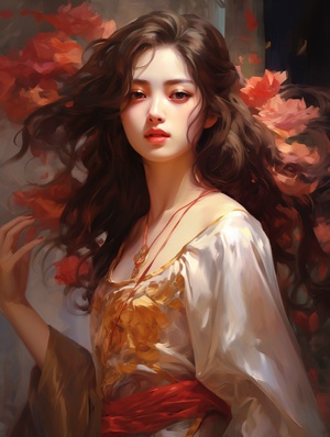 Rose Priestess: a UHD painting capturing beauty and silence