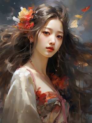 Rose Priestess: a UHD painting capturing beauty and silence