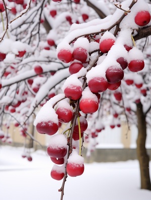 雪地里的梅花与汉服小猫