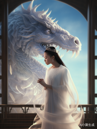 Goddess in White: Captivating Glass Dragon and Translucent Beauty
