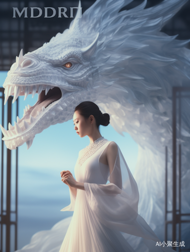 Goddess in White: Captivating Glass Dragon and Translucent Beauty