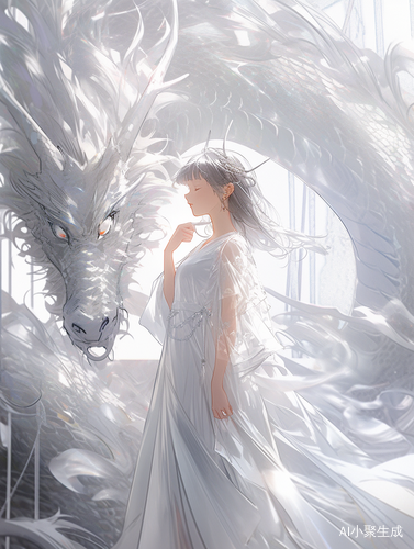 Goddess in White: Captivating Glass Dragon and Translucent Beauty
