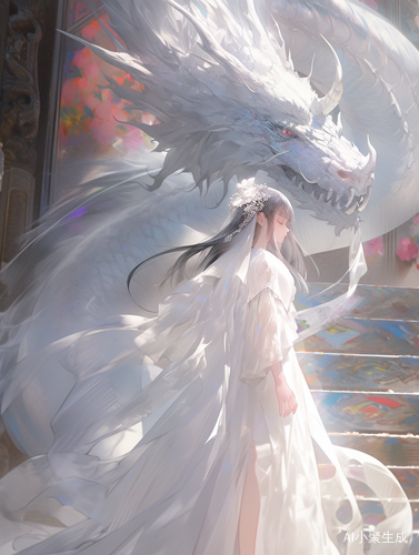 Goddess in White: Captivating Glass Dragon and Translucent Beauty
