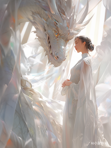 Goddess in White: Captivating Glass Dragon and Translucent Beauty