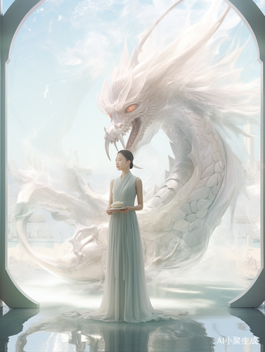 Goddess in White: Captivating Glass Dragon and Translucent Beauty