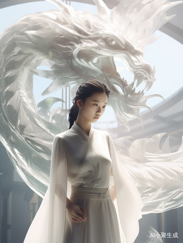 Goddess in White: Captivating Glass Dragon and Translucent Beauty