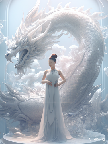 Goddess in White: Captivating Glass Dragon and Translucent Beauty