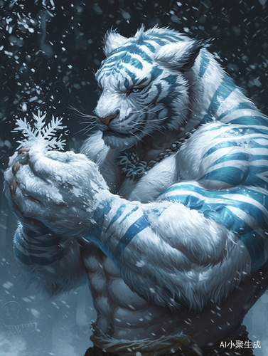 白虎兽人手心的雪花