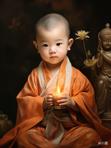 Adorable Baby Buddhist Boy in Stunning Portraiture