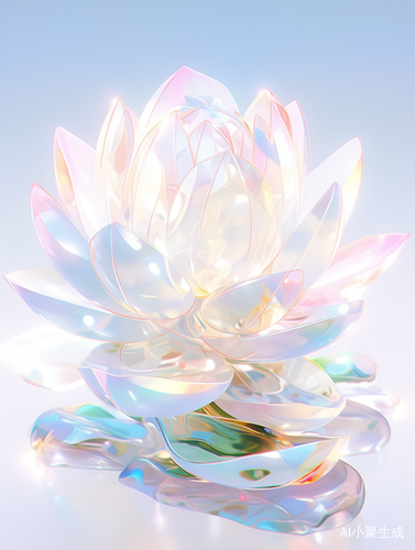 Lotus Crystal Composition: Beautiful 3D Render with Redshift