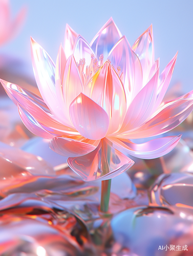 Lotus Crystal Composition: Beautiful 3D Render with Redshift