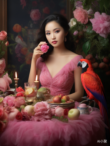 Enchanting Asian Woman Surrounded by Glamorous Splendor