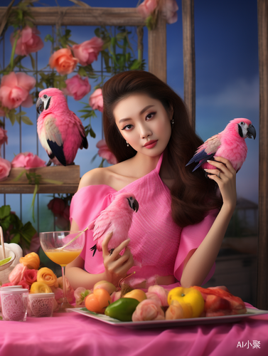 Enchanting Asian Woman Surrounded by Glamorous Splendor