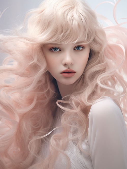 magazine irma pannefonte, beauty, in the style of chinesecultural themes, Long, flowing hair ethereal creatures,light white and light pink, dragon art, soft focus lens, 8kresolution, anime-inspired ar 58:77 v 5.1 s 250style raw