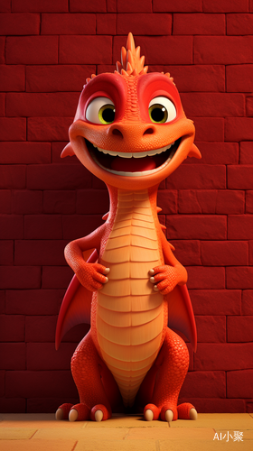 Lovely Chinese Red Dragon: First View in Pixar Style