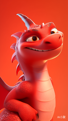 Lovely Chinese Red Dragon Waving at You