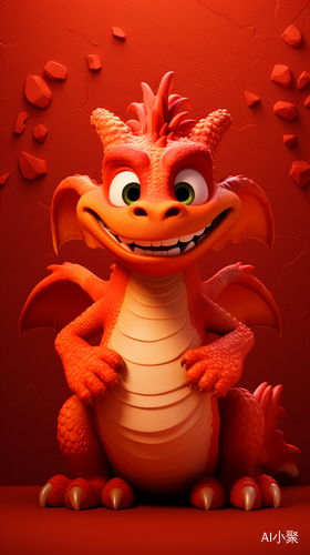 Lovely Chinese Red Dragon Waving at You