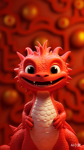 Lovely Chinese Red Dragon Waving at You