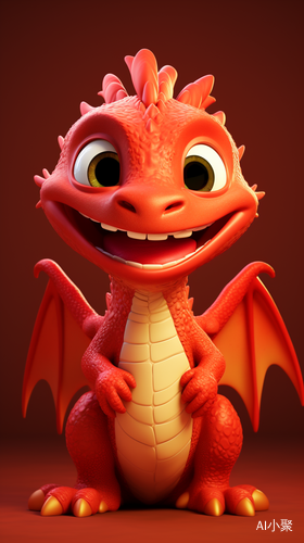 Lovely Chinese Red Dragon Waving at You