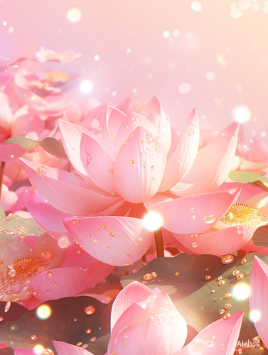 Hyperrealistic Pink Lotus Phone Wallpaper with Gold Dust Glitter