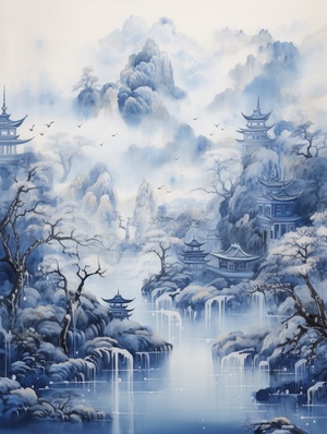 Asian Style Landscape in Epic Fantasy Scene