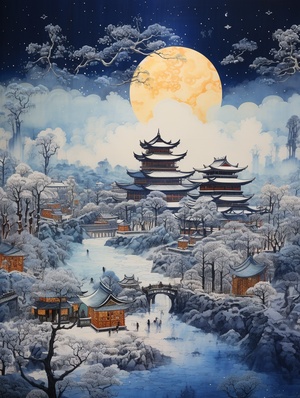 Asian Style Landscape in Epic Fantasy Scene