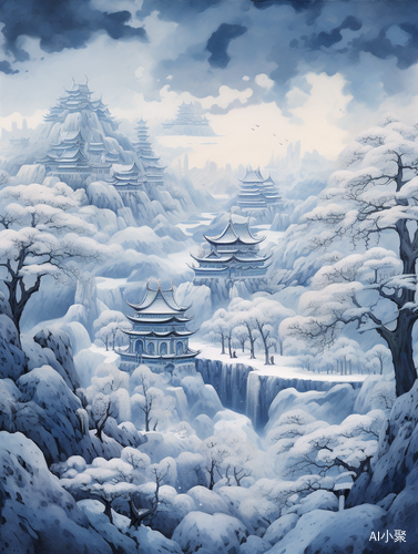 Asian Style Landscape in Epic Fantasy Scene