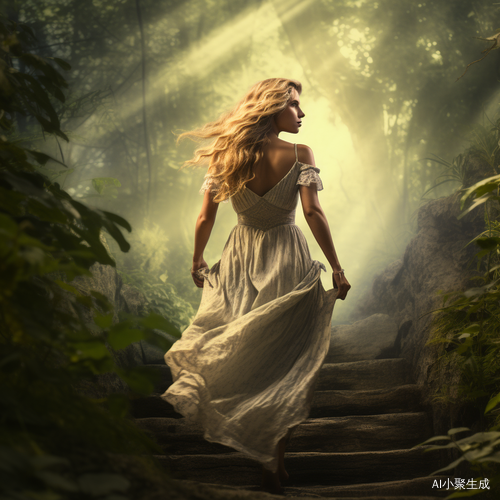性感美女森林漫步