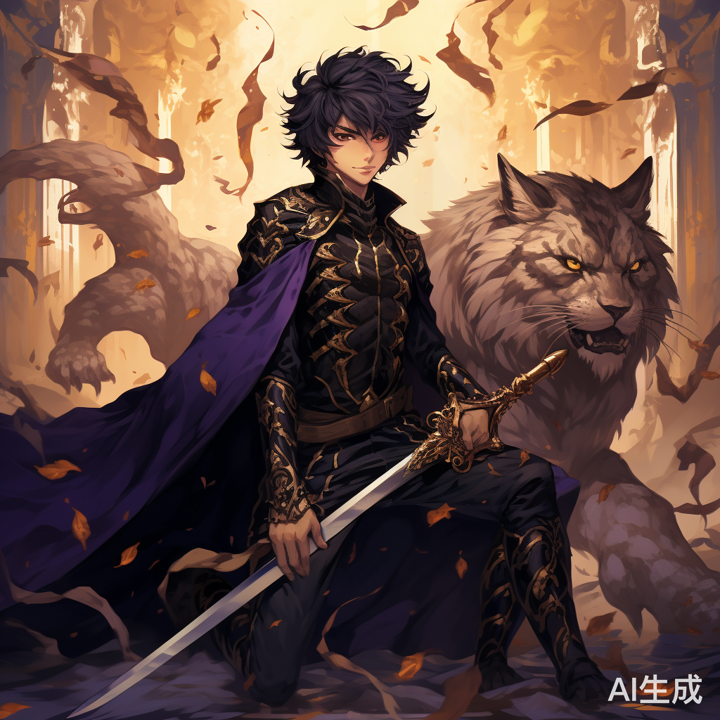 神秘的13岁男孩骑白狮虎兽