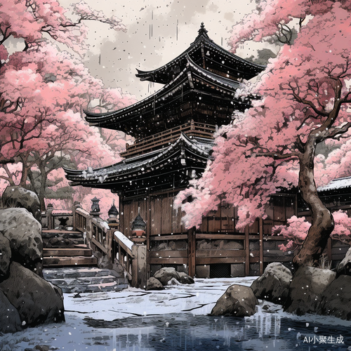 盆景樹和櫻花構成的靜謐聖地