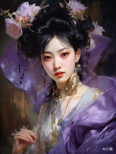 祥和宁静：中国古典美女的细致艺术描绘